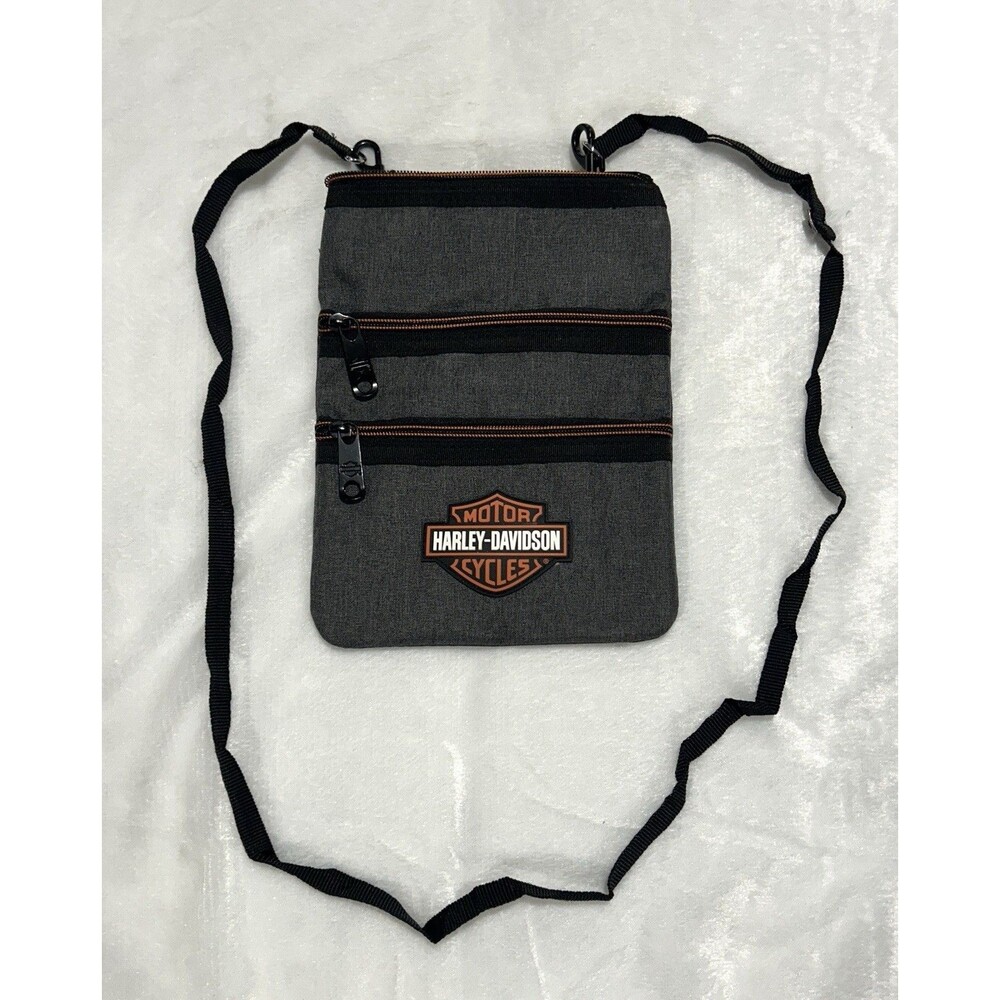 Harley Davidson Shield Emblem Cross Body Sling Bag Canvas Hip Purse Biker Chick